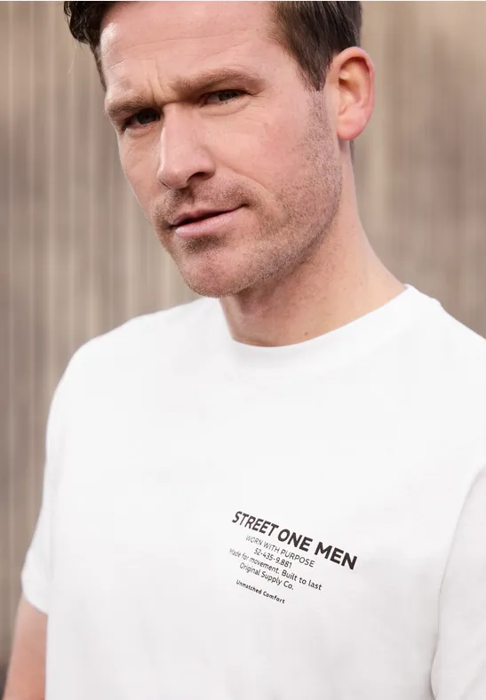 T-Shirt mit Logo-Print bright white