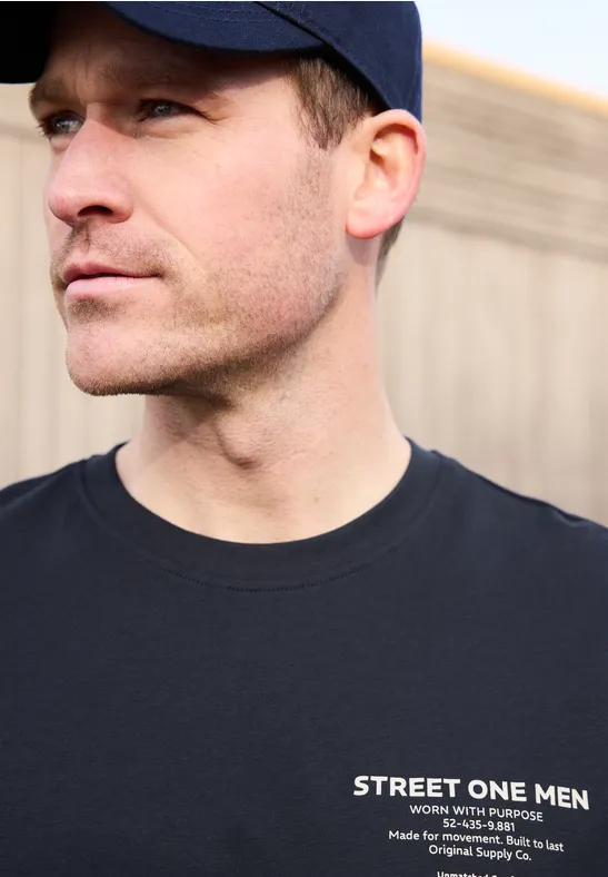 T-Shirt mit Logo-Print dark ink blue