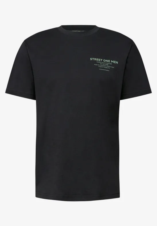 T-Shirt mit Logo-Print basic black