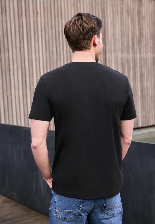 T-Shirt mit Logo-Print basic black