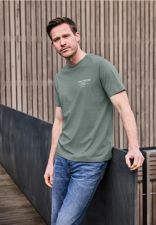 T-Shirt mit Logo-Print dusty mint