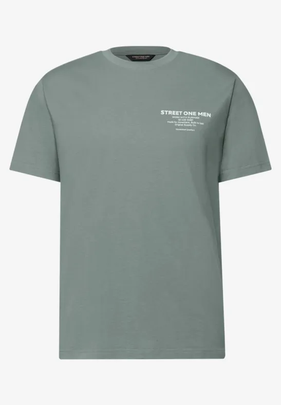 T-Shirt mit Logo-Print dusty mint