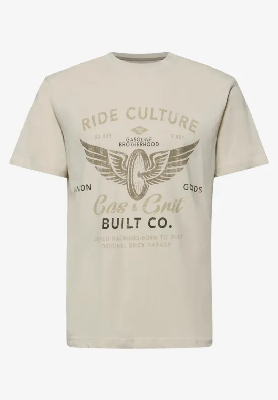 T-Shirt mit Frontprint white sand