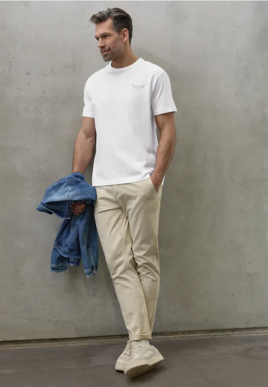 T-Shirt mit kleinem Print bright white