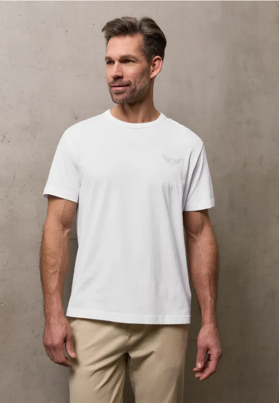 T-Shirt mit kleinem Print bright white