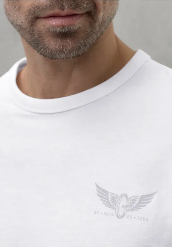 T-Shirt mit kleinem Print bright white