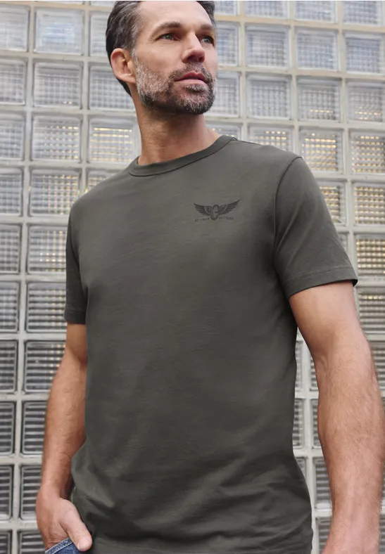 T-Shirt mit kleinem Print oil grey