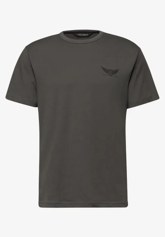 T-Shirt mit kleinem Print oil grey