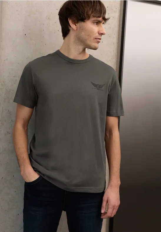 T-Shirt mit kleinem Print oil grey