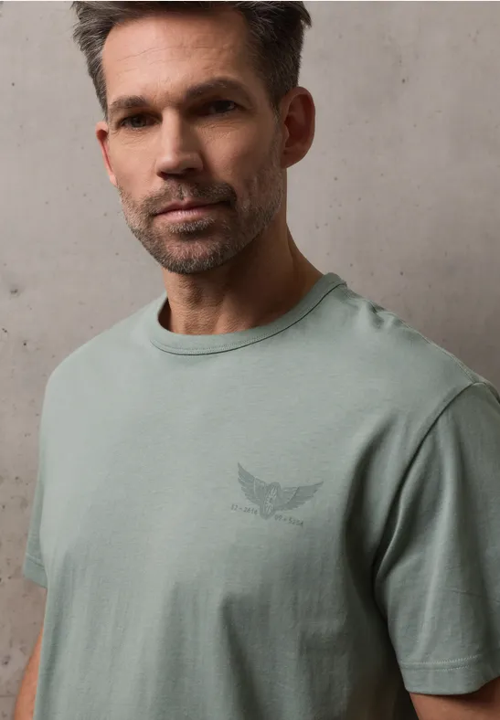 T-Shirt mit kleinem Print dusty mint