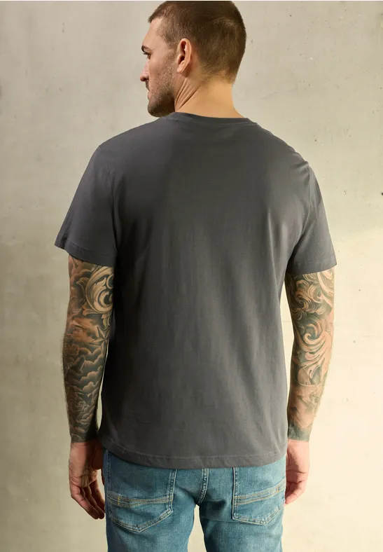 T-Shirt mit Frontprint oil grey