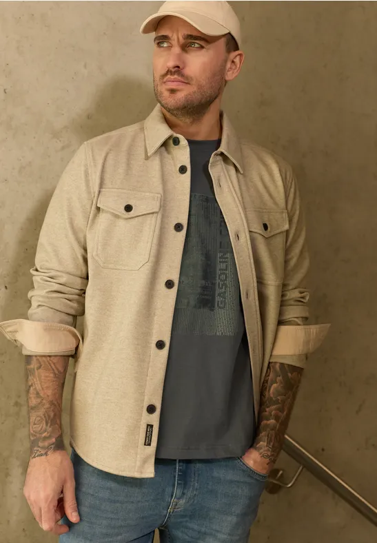 T-Shirt mit Frontprint oil grey