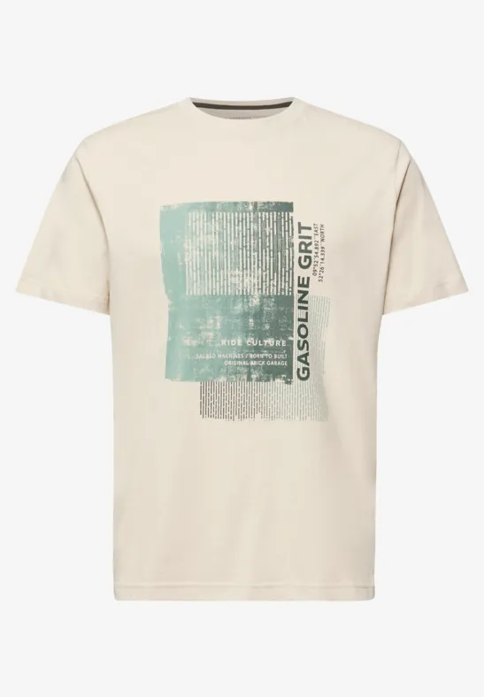 T-Shirt mit Frontprint white sand