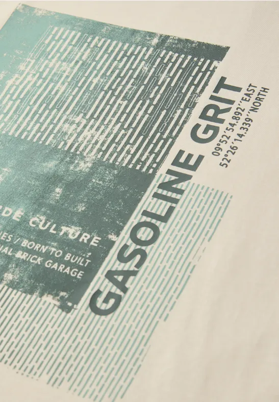 T-Shirt mit Frontprint white sand