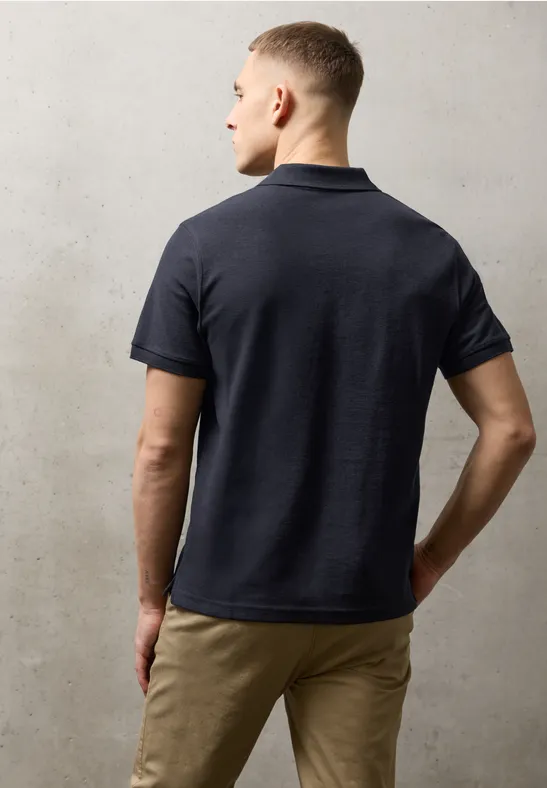 Poloshirt met structuur dark ink blue