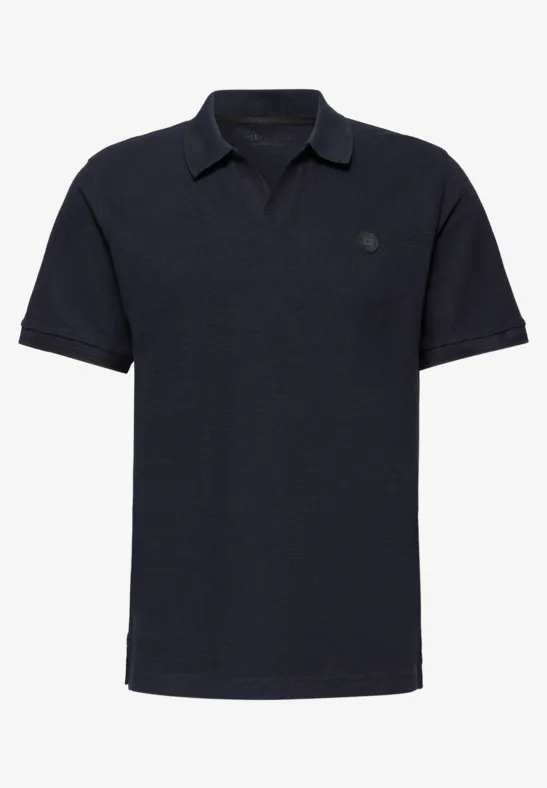 Poloshirt met structuur dark ink blue