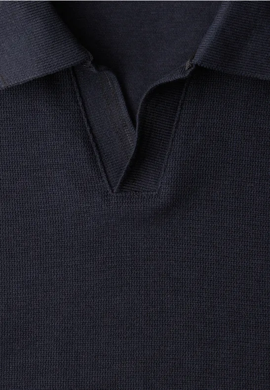 Poloshirt met structuur dark ink blue