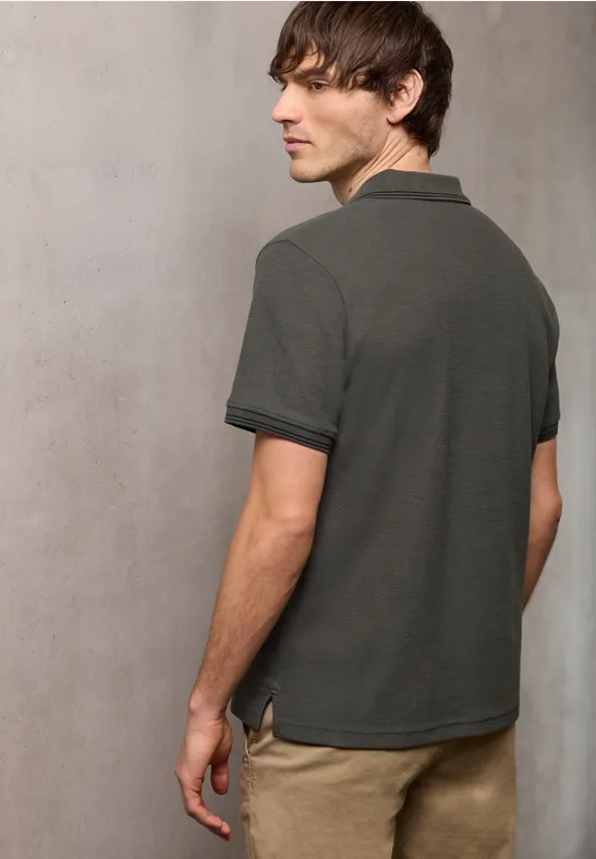 Struktur Poloshirt oil grey