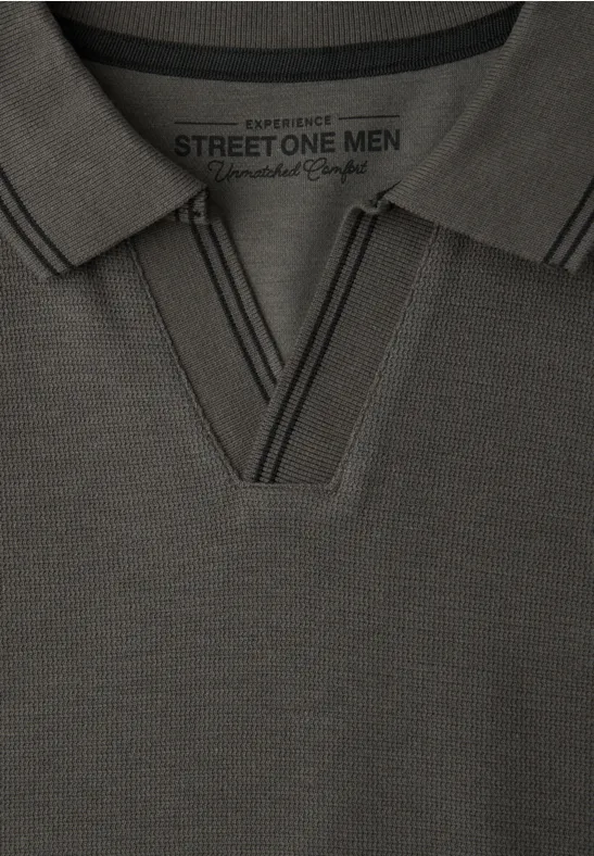 Struktur Poloshirt oil grey