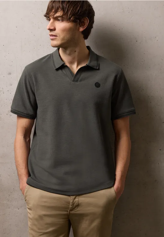 Struktur Poloshirt oil grey