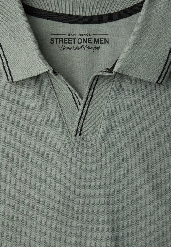 Struktur Poloshirt dusty mint