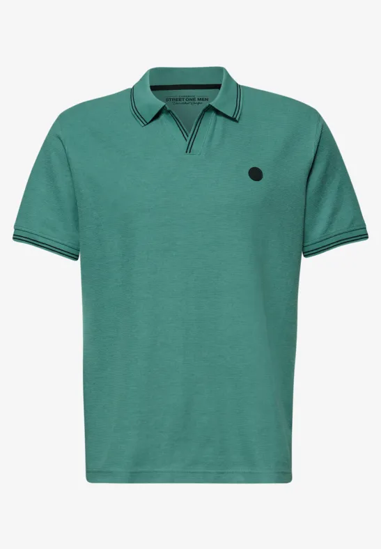 Kurzarm Poloshirt mit Struktur caribbean green