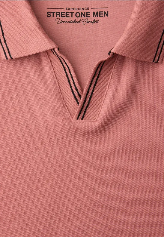 Kurzarm Poloshirt mit Struktur sunrise red