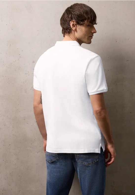 Basic Komfort-Poloshirt bright white