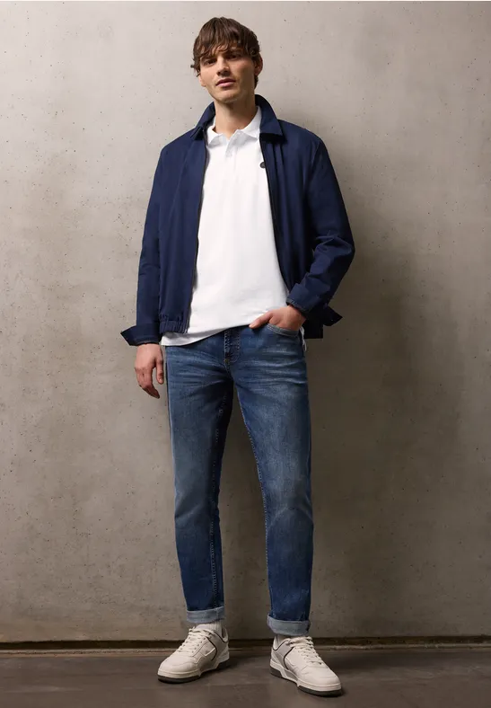 Basic Komfort-Poloshirt bright white