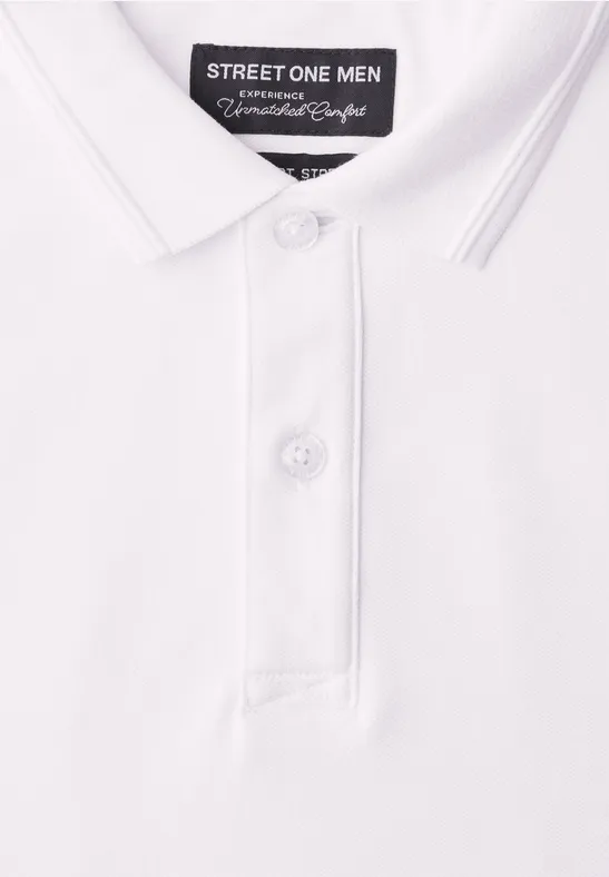 Basic Komfort-Poloshirt bright white
