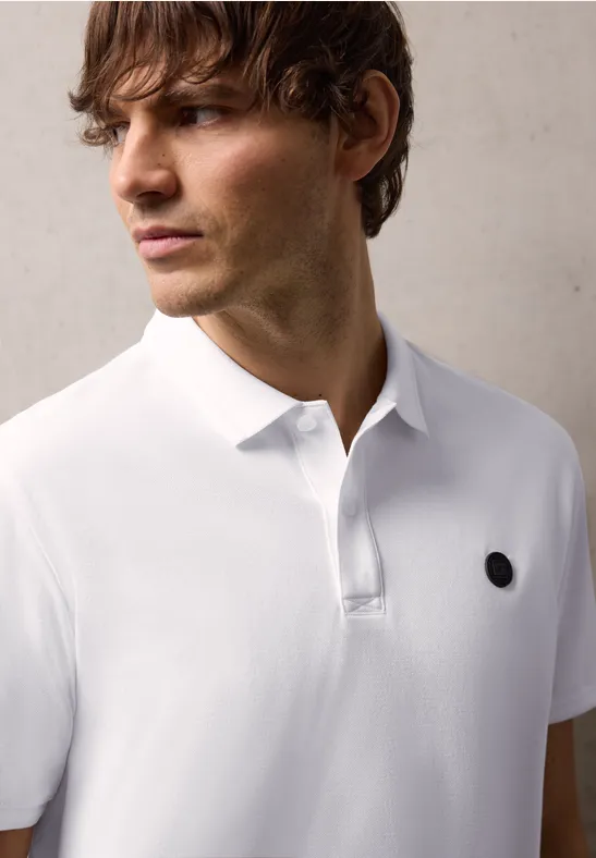 Basic Komfort-Poloshirt bright white