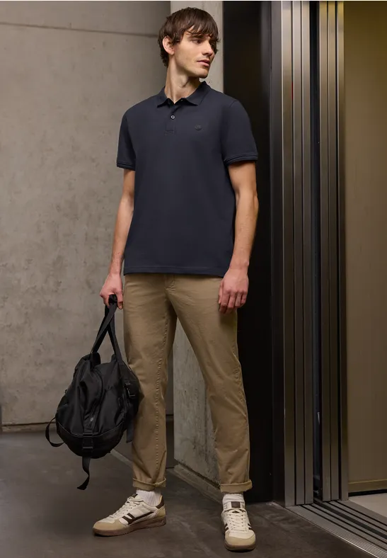 Basis poloshirt dark ink blue