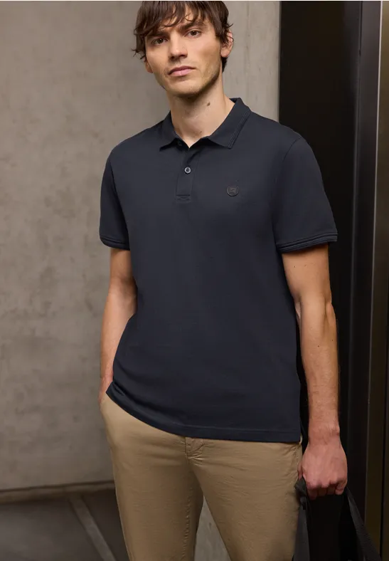Basis poloshirt dark ink blue