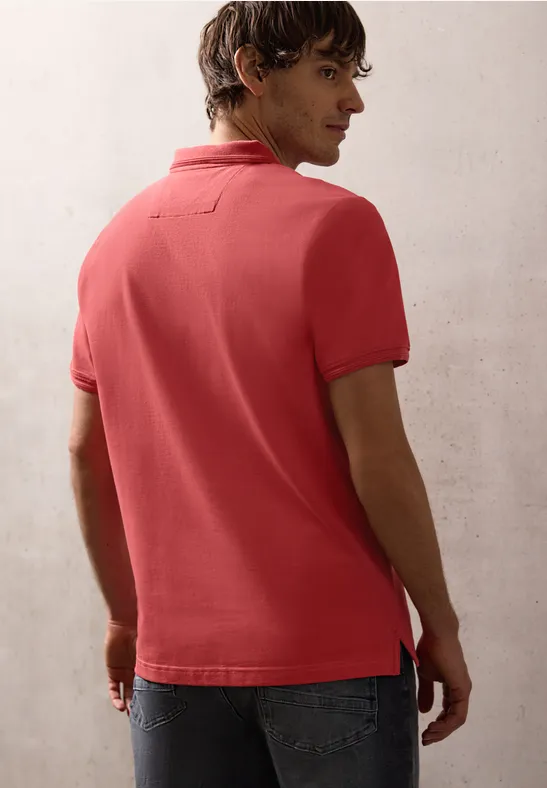 Basic Komfort-Poloshirt dull coral