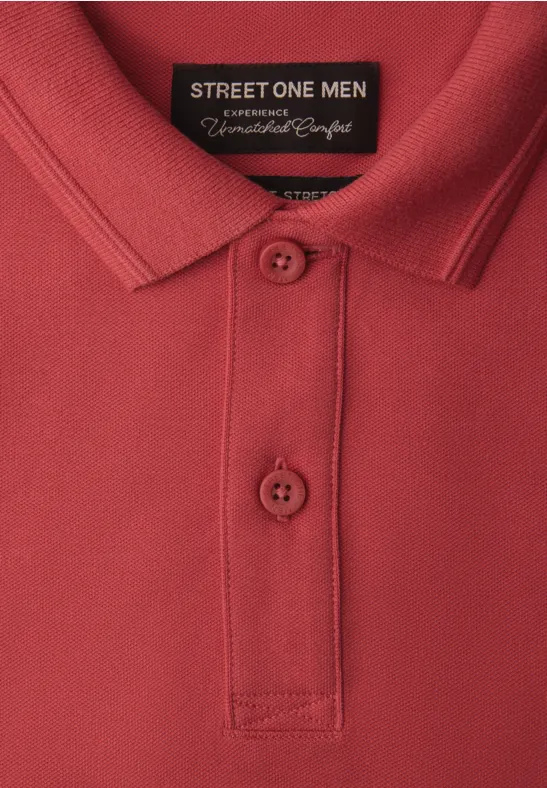 Basic Komfort-Poloshirt dull coral