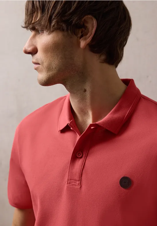 Basic Komfort-Poloshirt dull coral