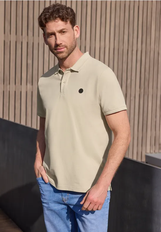 Basis poloshirt raw beige