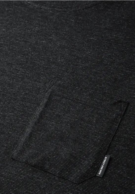 Koszulka z kieszenią na piersi basic black