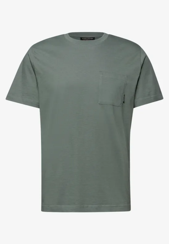 T-Shirt mit Brusttasche dusty mint