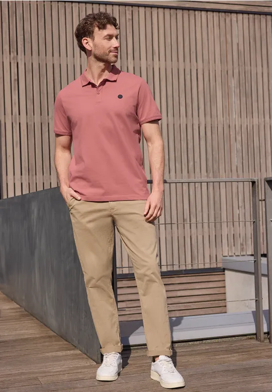 Basic Komfort-Poloshirt sunrise red