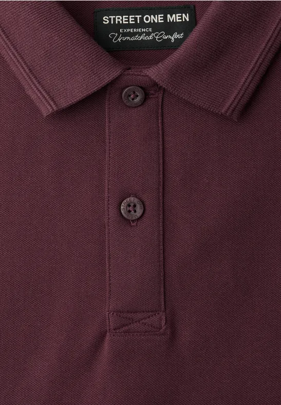 Basic Komfort-Poloshirt burnt crimson red