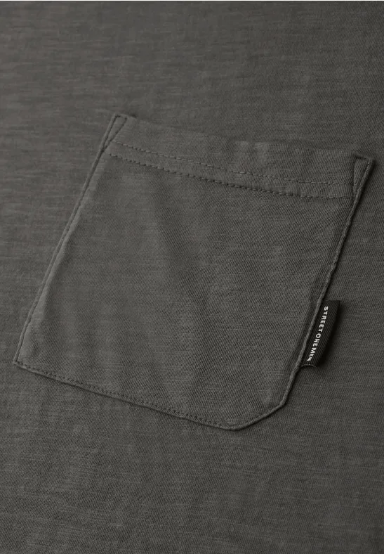 Washed-Look T-Shirt oil grey