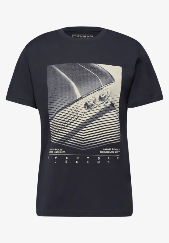 T-shirt avec impression sur le devant dark ink blue