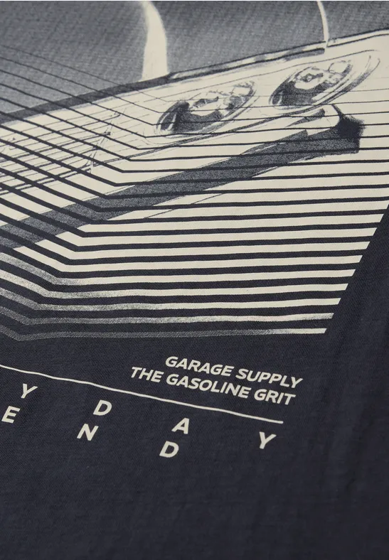 T-shirt avec impression sur le devant dark ink blue