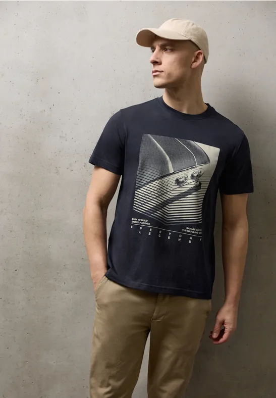 T-shirt avec impression sur le devant dark ink blue