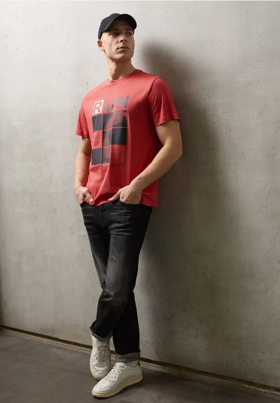 T-shirt avec impression sur le devant dull coral