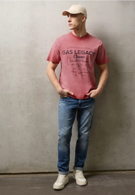 T-shirt Garment Dye dull coral