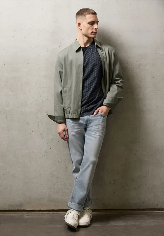 Shirt met print dark ink blue