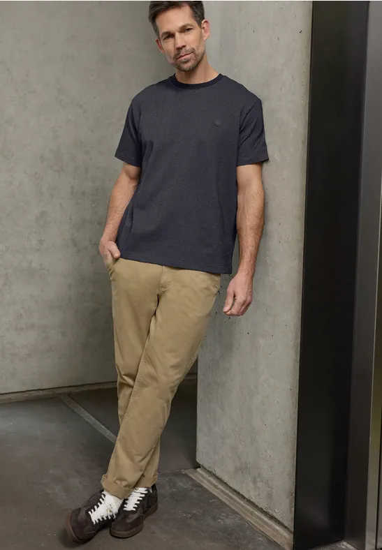 T-Shirt mit Struktur dark ink blue