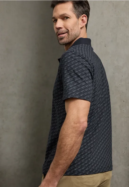 Polo à motifs dark ink blue
